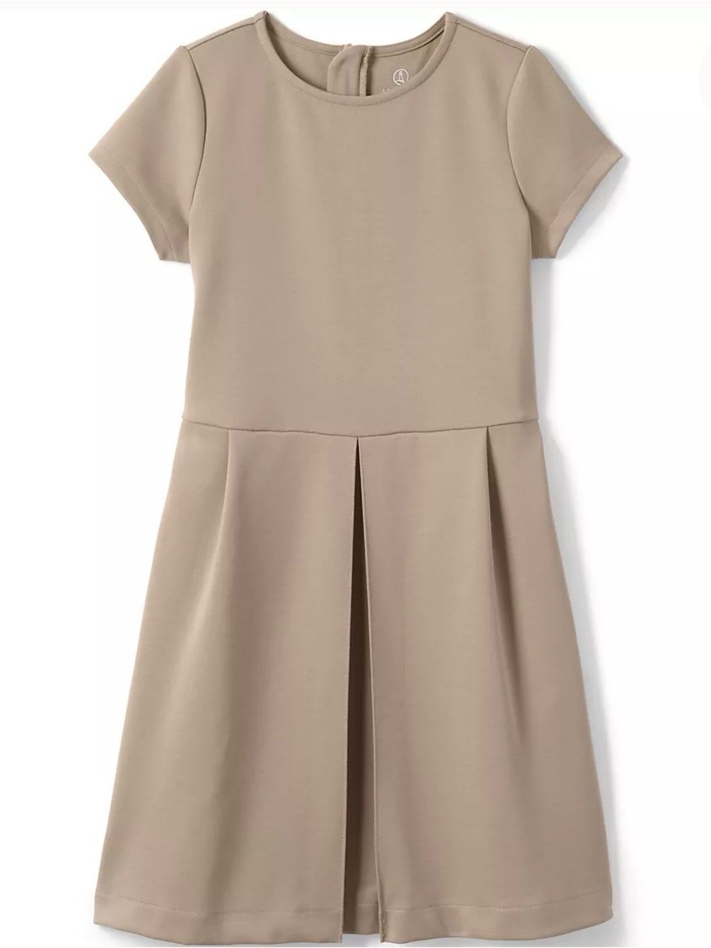Lands' End School Uniform Pleated Ponte Dress - Khaki Tan Size 16